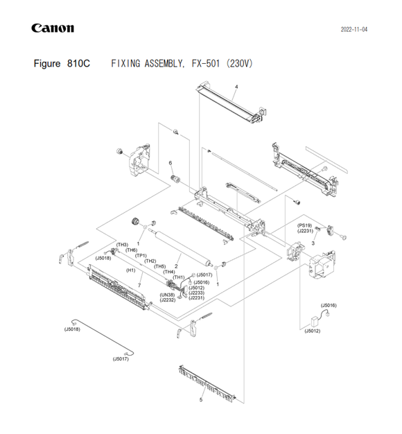 Canon - FM2-D447 - FX-501 - FX501 - Original 220v Fuser Fixing Unit - £375-00 plus VAT - ETA 3 to 5 Day Leadtime